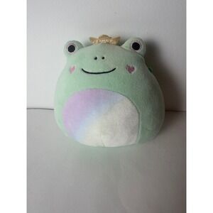 Squishmallows Fenra the Frog Plush Princess Crown Rainbow Tie Dye Belly‎ 5"